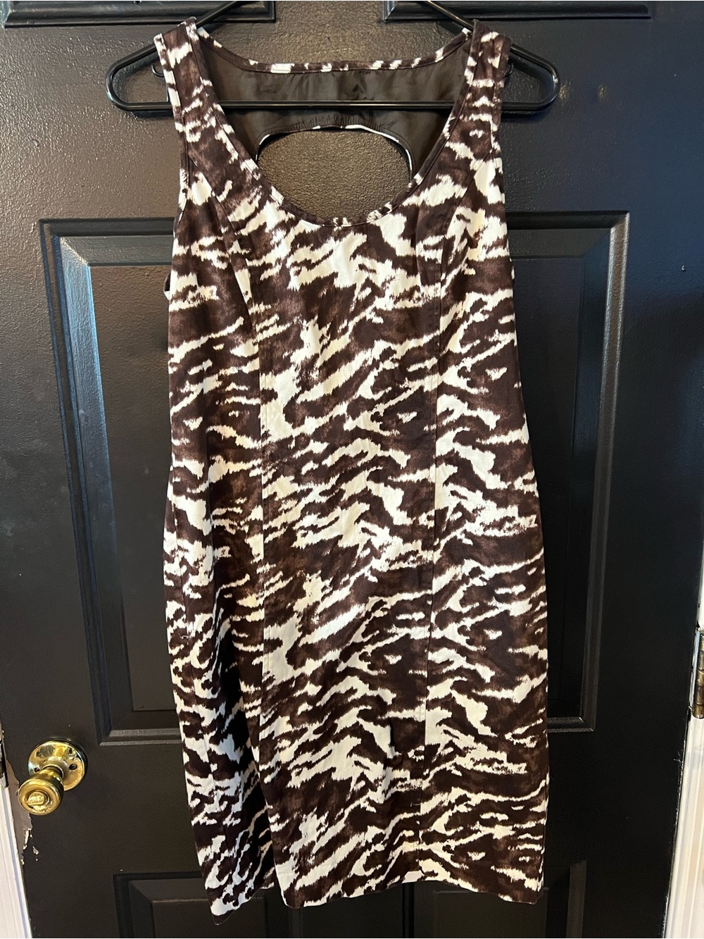 MICHAEL Michael Kors Brown and White Animal-Print Sleeveless Dress